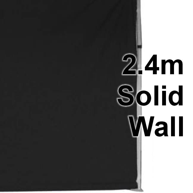 Stock Solid Wall - POLY Material Marquee Wall 2.4m - Solid Wall type -  24SINGWS-BLACK