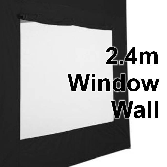 Stock Window Wall - POLY Material Marquee Wall 2.4m  - Window Wall type -  24SINGWW-BLACK