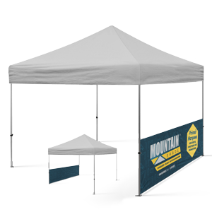 Printed Half Wall Single Side with Coloured Backing (3m x 3m) inc Frame & Fabric