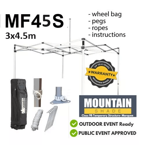 MF45S Frame 3m x 4.5m HEX inc. Wheel bag, Pegs Ropes 3 YR Warr