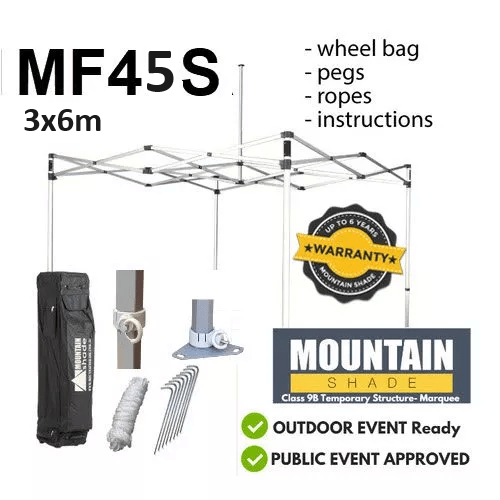 MF45S Frame 3m x 6m HEX inc. Wheel bag, Pegs Ropes 3YR Warr