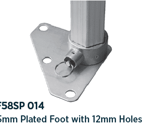 190mm plated foot with 15mm holes - MF58SP 014 MF52SP014