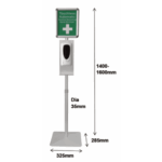 Hand Sanitiser Dispenser Unit on Stand with Signage