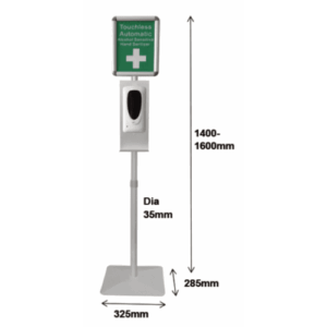 Hand Sanitiser Dispenser Unit on Stand with Signage