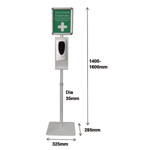 Hand Sanitiser Dispenser Unit on Stand with Signage
