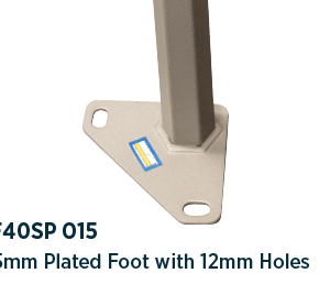 190mm plated foot with 15mm holes - MF40SP 014