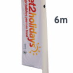 Inflatable Flag Feather Banner  - 6M - DOUBLE SIDED Print Material with base and pump
