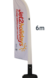 Inflatable Flag Feather Banner  - 6M - DOUBLE SIDED Print Material with base and pump