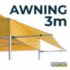 Marquee Awning Kit 3m Material only - YELLOW AW3M-MATERIAL-YELLOW