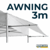 Marquee Awning Kit 3m Frame and Material in pack - WHITE AW3M-KIT-WHITE
