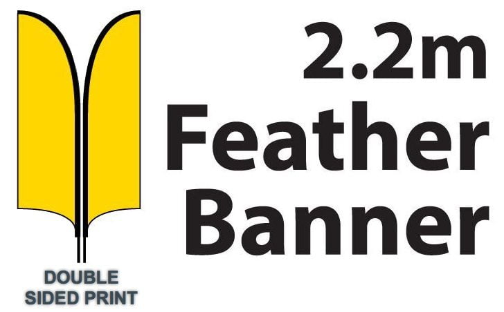 Feather Banner Printed Material only 2.2m Double Sided Print - BFBM22DS