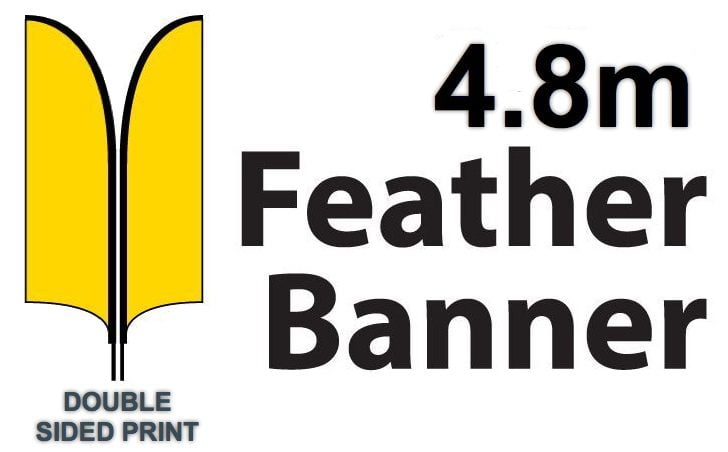 Feather Banner Printed Material only 4.8m Double Sided Print - BFBM48DS