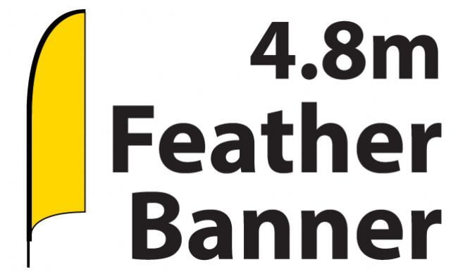 Feather Banner Printed Material only 4.8m  Sided Print - 4.8m Single Sided print material