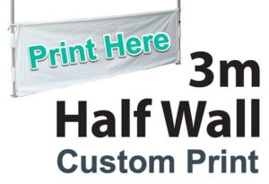 Printed Half Wall Single Side with Coloured Backing (3m x 3m) inc Frame & Fabric - Image 2