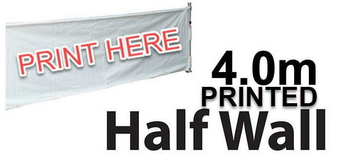Marquee Half Wall Printing Single Side - 4m - DPHW40 inc. 4m Frame Kit