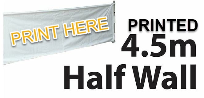 Marquee Half Wall Printing Single Side - 4.5m - inc. 4.5m Frame Kit DPHW45