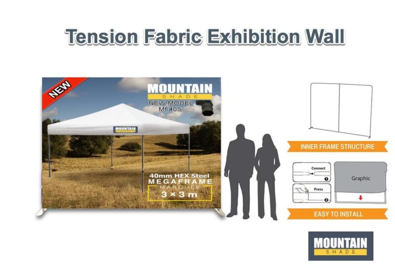 Tension Fabric Exhibition Wall Display Media Wall 2.2m H x2.4m W. Indoor EXH_WALL_24m - Image 5