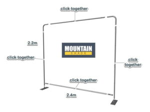 Tension Fabric Exhibition Wall Display Media Wall 2.2m H x2.4m W. Indoor EXH_WALL_24m - Image 4