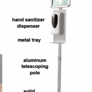 Hand Sanitiser Dispenser Unit on Stand with Signage - Image 3