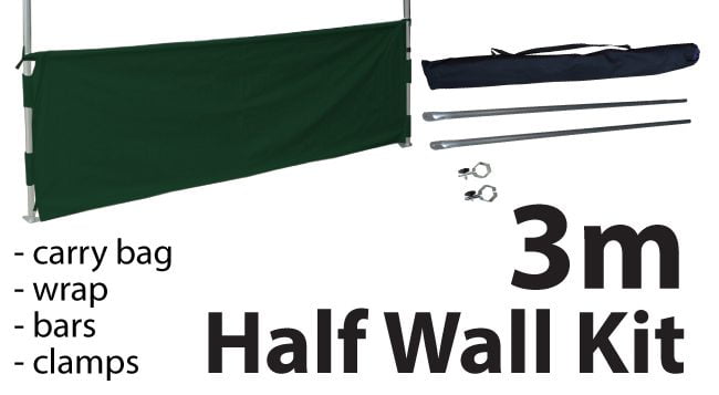 Marquee Accessories Half Wall Kit 3m - Full Kit with Frame and Fabric HW3M-GREEN-KIT_2