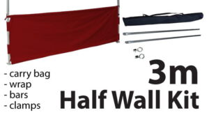 Marquee Accessories Half Wall Kit 3m - Full Kit with Frame and Fabric HW3M-RED-KIT_2 - Image 2