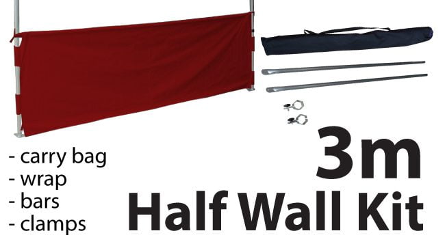 Marquee Accessories Half Wall Kit 3m - Full Kit with Frame and Fabric HW3M-RED-KIT_2