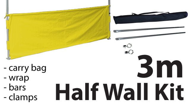 Marquee Accessories Half Wall Kit 3m - Full Kit with Frame and Fabric HW3M-YELLOW-KIT_2