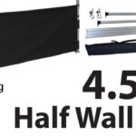 Marquee Accessories Half Wall Kit 4.5m - Full Kit with Frame and Fabric HW45M-BLACK-KIT