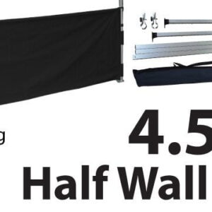 Marquee Accessories Half Wall Kit 4.5m - Full Kit with Frame and Fabric HW45M-BLACK-KIT