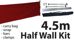 Marquee Accessories Half Wall Kit 4.5m - Full Kit with Frame and Fabric HW45M-RED-KIT