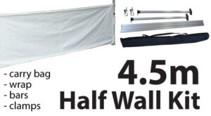 Marquee Accessories Half Wall Kit 4.5m - Full Kit with Frame and Fabric HW45M-WHITE-KIT
