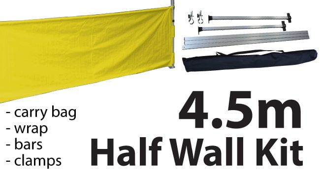Marquee Accessories Half Wall Kit 4.5m - Full Kit with Frame and Fabric HW45M-YELLOW-KIT