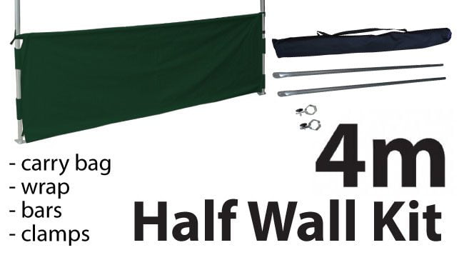 Marquee Accessories Half Wall Kit 4m - Full Kit with Frame and Fabric HW4M-GREEN-KIT