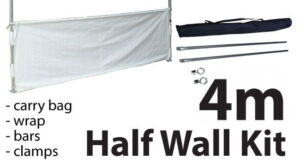 Marquee Accessories Half Wall Kit 4m - Full Kit with Frame and Fabric HW4M-WHITE-KIT
