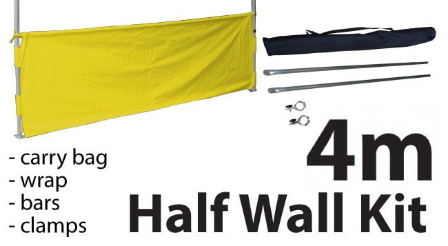 Marquee Accessories Half Wall Kit 4m - Full Kit with Frame and Fabric HW4M-YELLOW-KIT