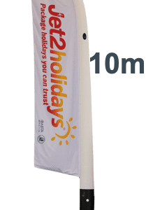 Inflatable Flag Feather Banner  - 10M - DOUBLE SIDED Print Material with base and pump