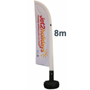 Inflatable Flag Feather Banner  - 8M - DOUBLE SIDED Print Material with base and pump