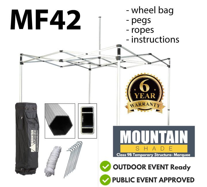 Heavy Duty MF42 3x3m Alloy Hex Frame and Roof