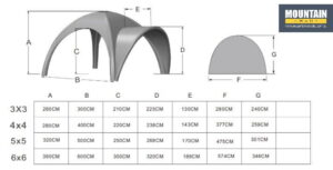 5x5m MSH Sealed DOME Inflatable Printed Roof - Image 6