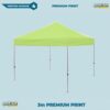 Marquee POLY Full Roof Printing - 3x3m - FADE RESISTANT PRINTING. OUTDOOR GRADE INKS WARRANTED FOR 1 YR TO NOT FADE DPCR33