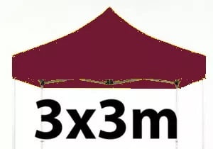 Marquee Roof 3m x 3m -CRIMSON- STOCK POLYESTER RR-330-CRIMSON