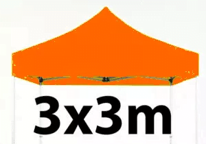 Marquee Roof 3m x 3m - ORANGE - STOCK POLYESTER RR-330-ORANGE