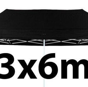 Marquee Roof 3m x 6m - BLACK - STOCK POLYESTER RR-360-BLACK