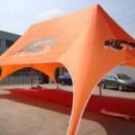 19M ( 2 Pole) Star Shade Assembly with Heavy Duty Dual Pole Poly Roof - 19m Star Shade Package in Stock Colour STSH19M